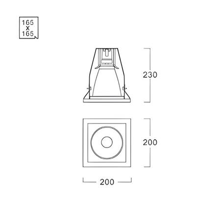 ดาวน์ไลท์ L&E 22-03085 6.5 นิ้ว สีขาว เหลี่ยม_5
