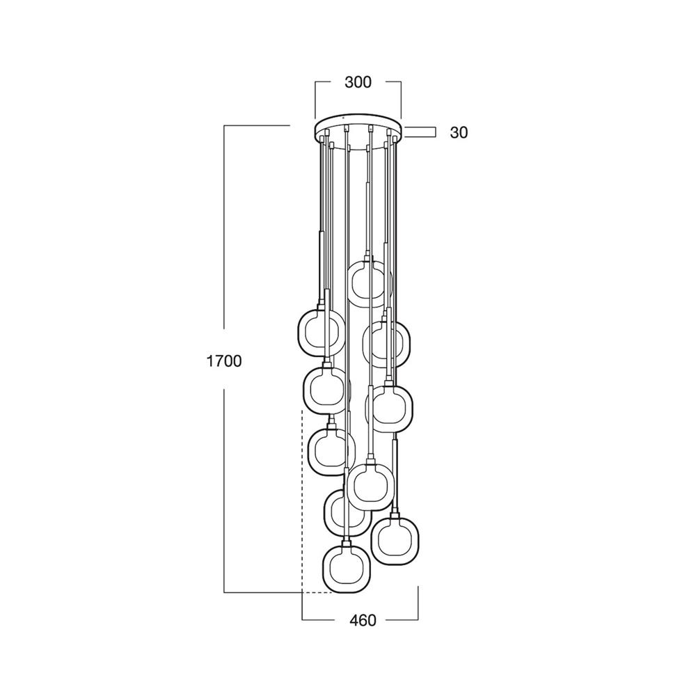 ไฟช่อ L&E 01-03083 สีดำ 10 หัว