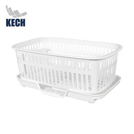 ที่คว่ำจานพลาสติกพร้อมถาดเก็บแก้ว KECH VALUE_0