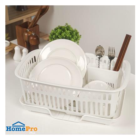 ที่คว่ำจานพลาสติกพร้อมถาดเก็บแก้ว KECH VALUE_4