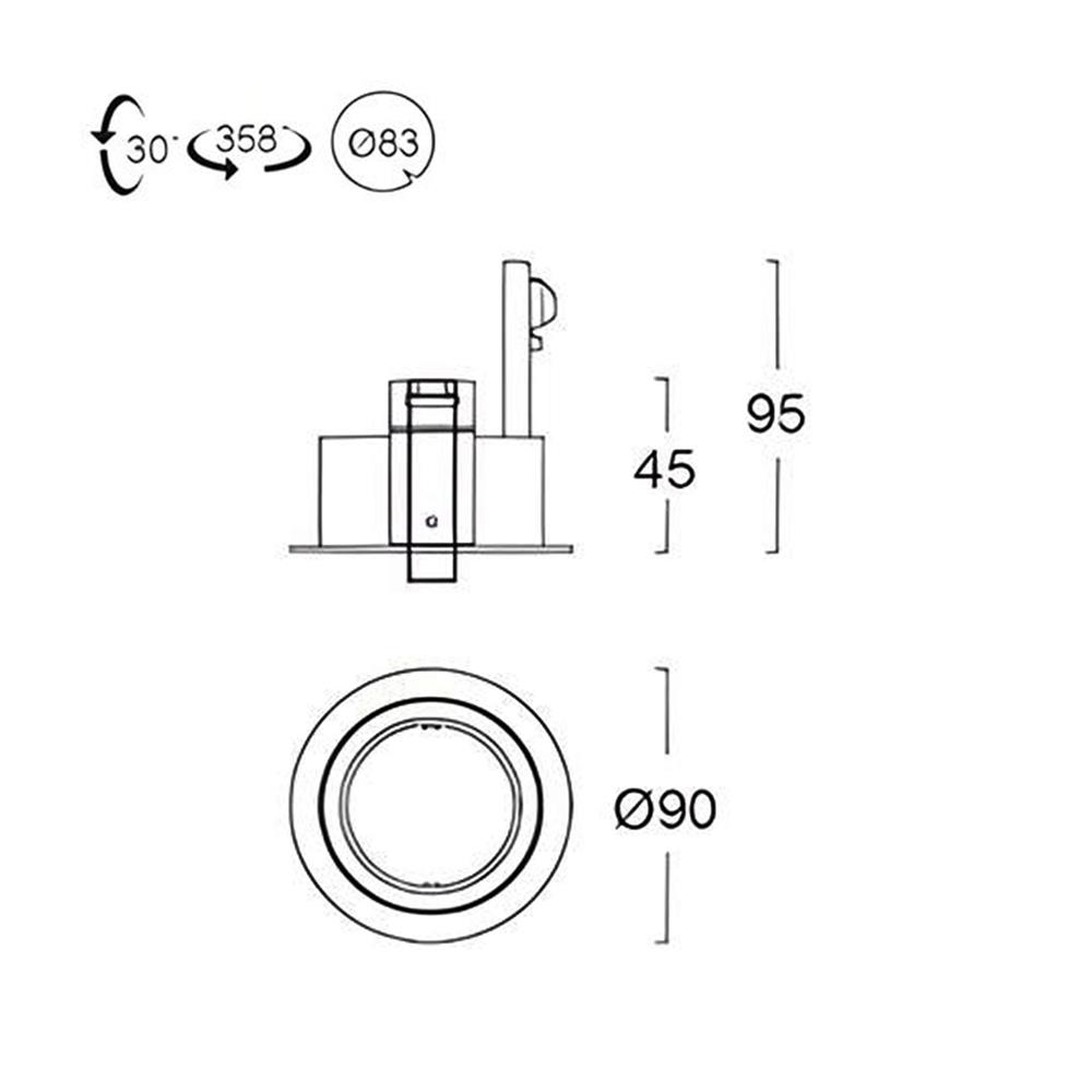 ดาวน์ไลท์ L&E HG 24-04604 3.3 นิ้ว สีดำ กลม