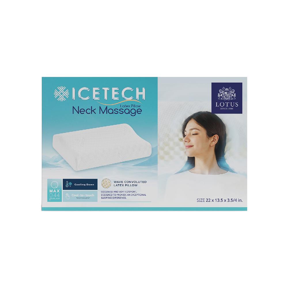 หมอนสุขภาพ ยางพารา LOTUS ICETECH 13.5x22 นิ้ว สีขาว