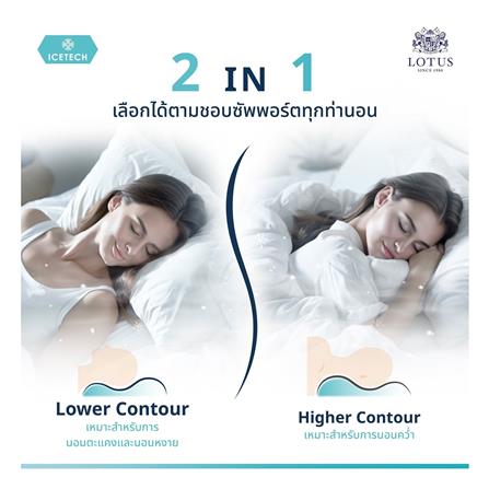 หมอนสุขภาพ ยางพารา LOTUS ICETECH 13.5x22 นิ้ว สีขาว_14