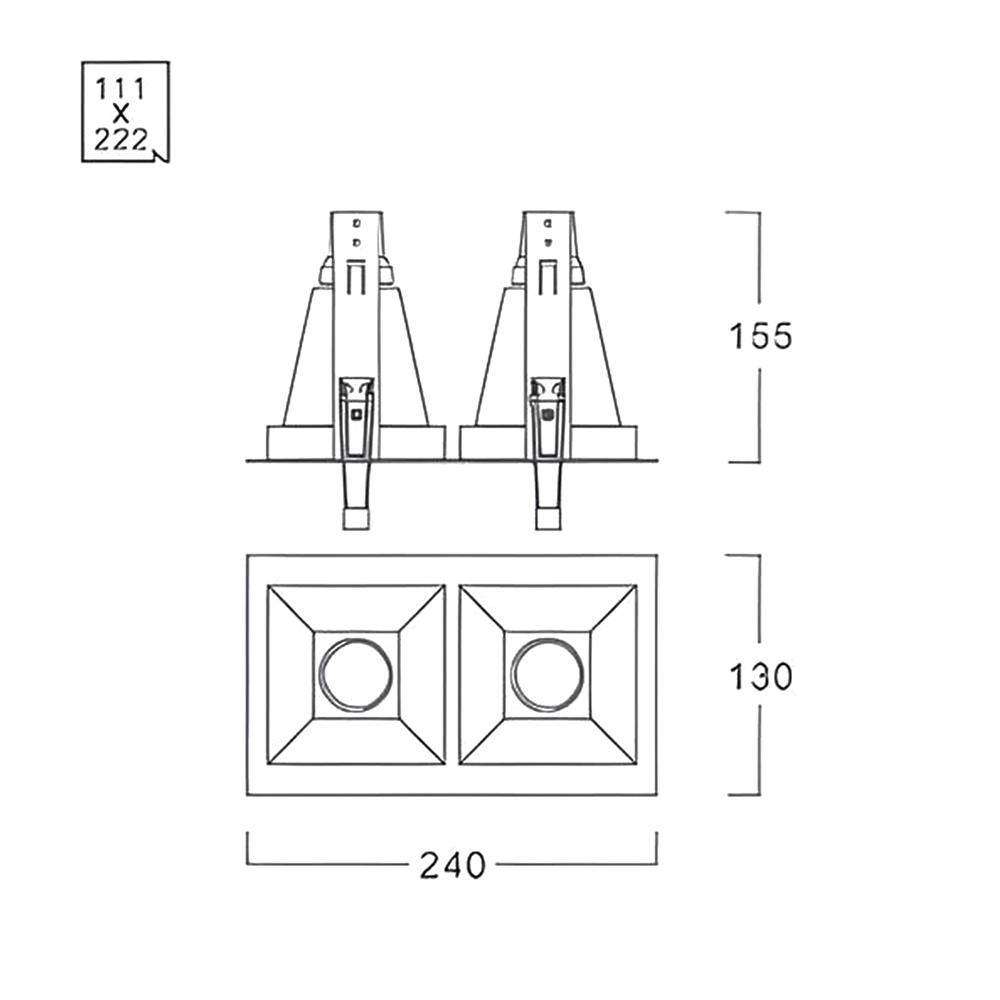 ดาวน์ไลท์ LUMAX 23-01760 8.7 นิ้ว สีขาว เหลี่ยม