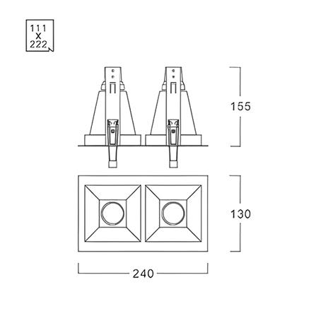 ดาวน์ไลท์ LUMAX 23-01760 8.7 นิ้ว สีขาว เหลี่ยม_5