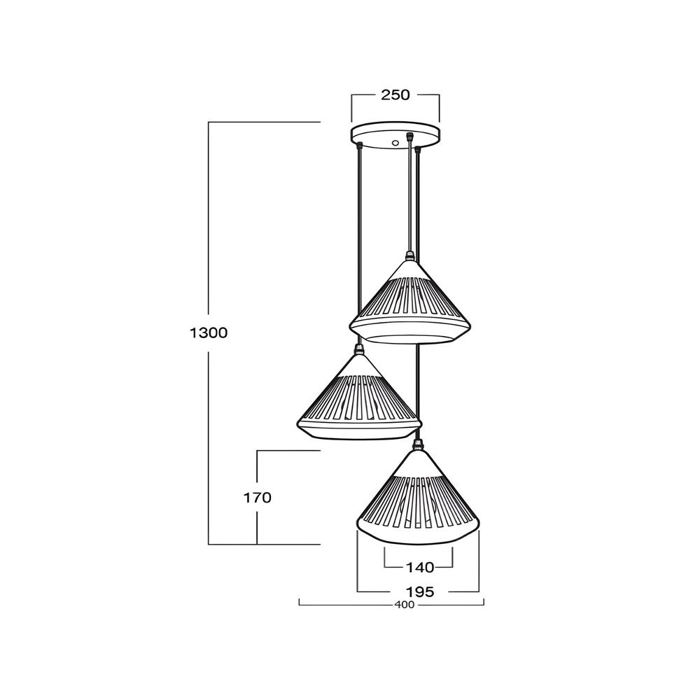 ไฟช่อ L&E 01-03096 สีขาว 3 หัว