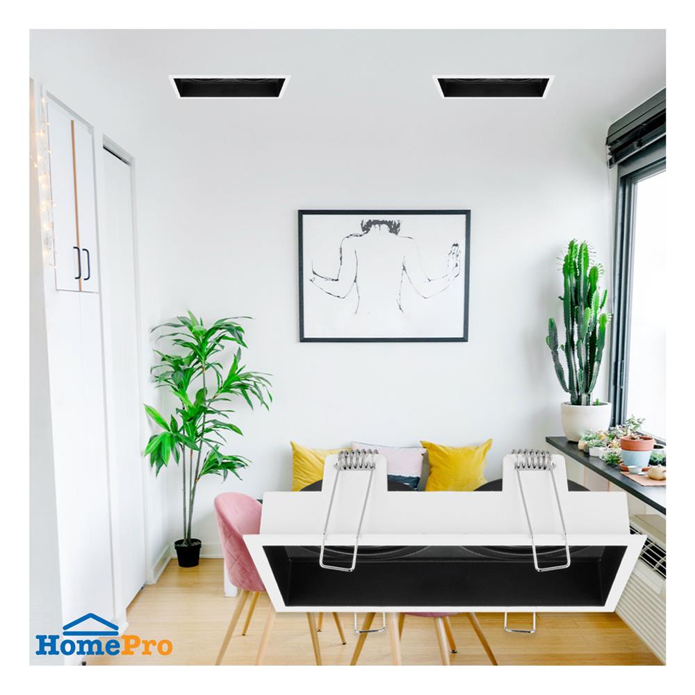 ดาวน์ไลท์ L&E HG 24-04610 6.14 นิ้ว สีขาว/ดำ เหลี่ยม