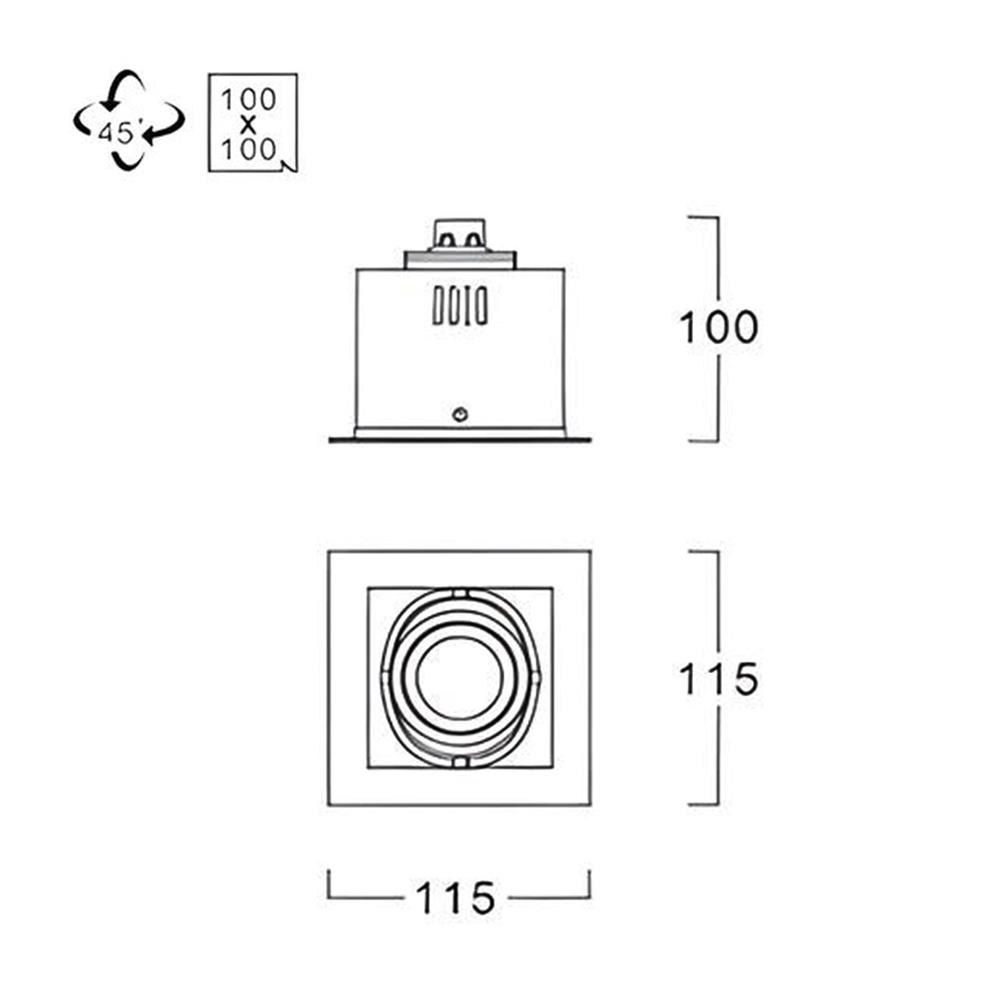 ดาวน์ไลท์ L&E HG 24-05007 4 นิ้ว สีขาว เหลี่ยม
