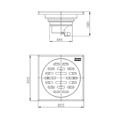 ตะแกรงกันกลิ่นเหลี่ยม AMERICAN STANDARD F78221-CHADYST 3.5 นิ้ว_1