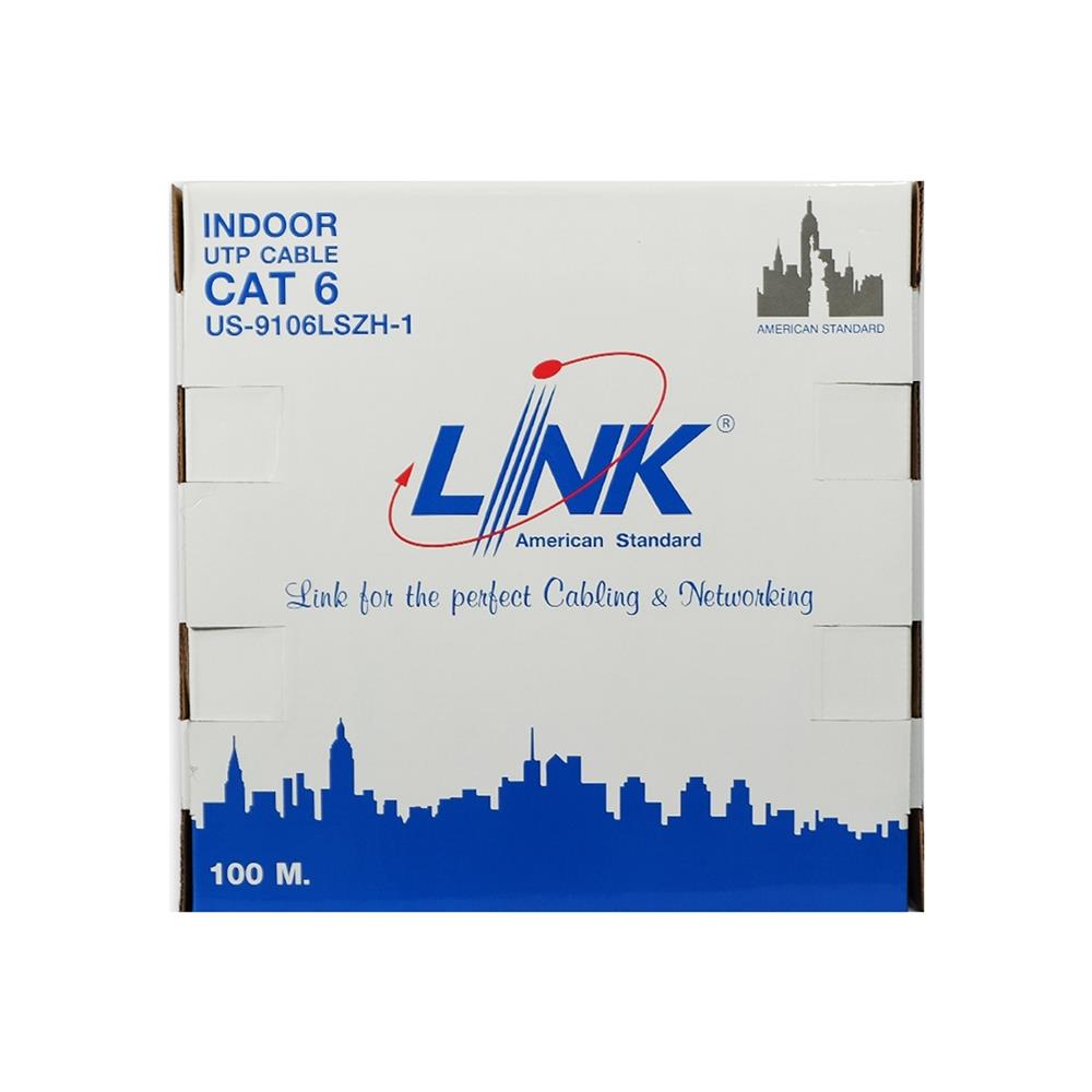สาย LAN CAT6 LINK US-9106LSZH-1 100 ม. สีขาว