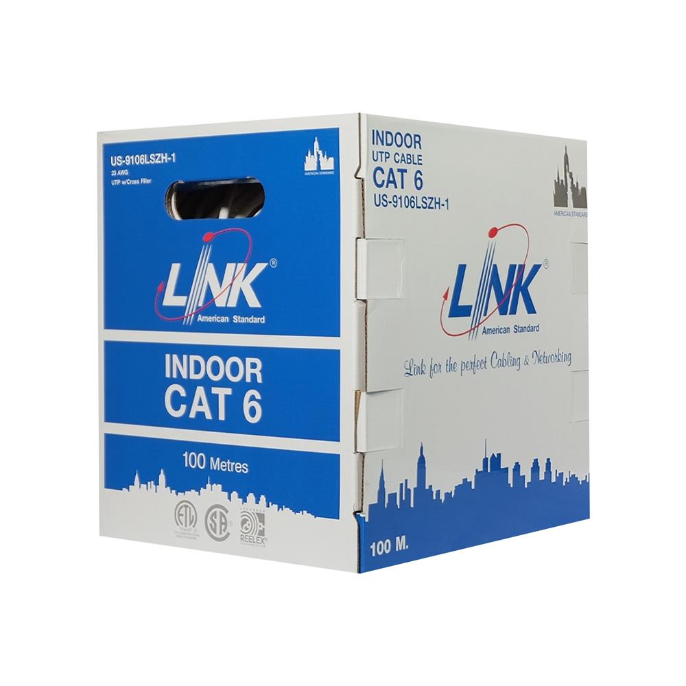 สาย LAN CAT6 LINK US-9106LSZH-1 100 ม. สีขาว