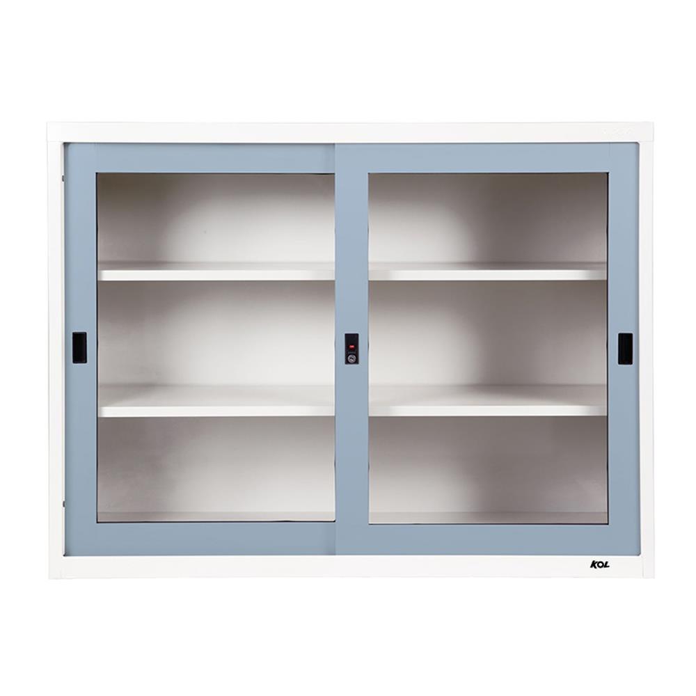 ตู้บานเลื่อนกระจก KOL KGD-4 120 ซม. สีเทาอ่อน