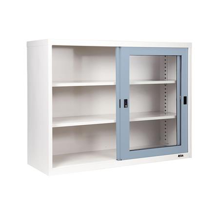 ตู้บานเลื่อนกระจก KOL KGD-4 120 ซม. สีเทาอ่อน_2