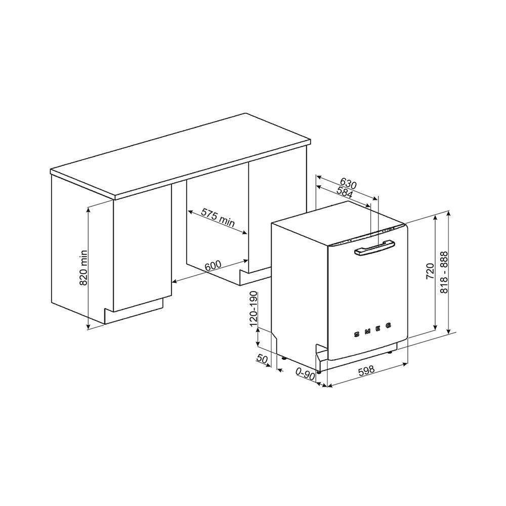 เครื่องล้างจานฝัง SMEG STFABRD3 สีแดง