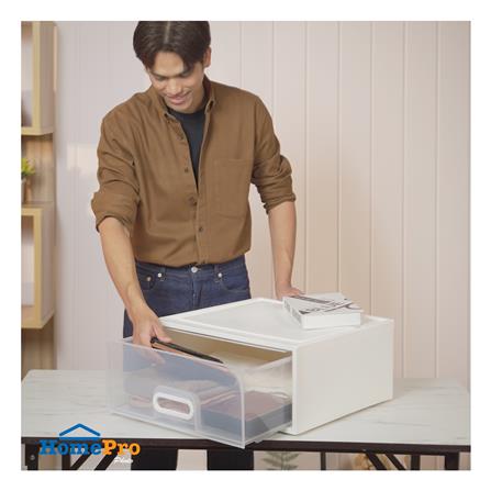 กล่องลิ้นชัก STACKO MODULAR 25 ลิตร 45X45X20.5 ซม. สีขาว_4