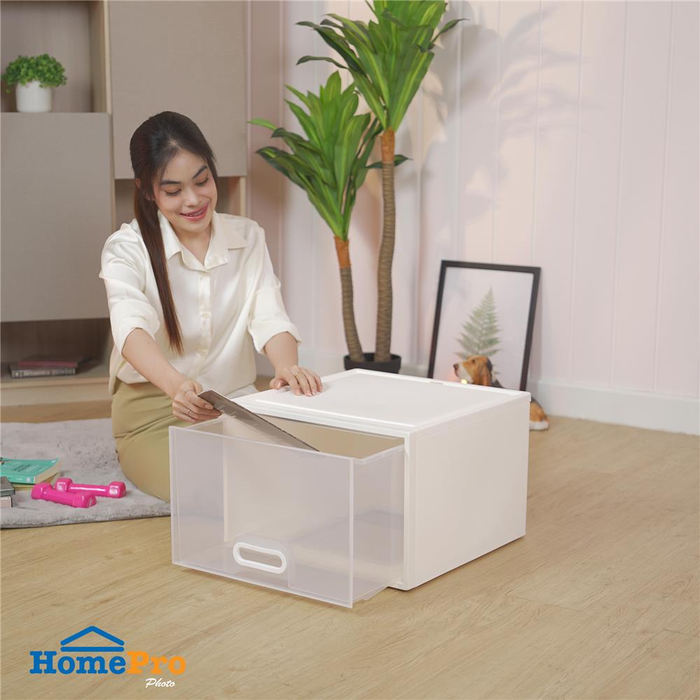 กล่องลิ้นชัก STACKO MODULAR 40 ลิตร 45X45X30.5 ซม. สีขาว