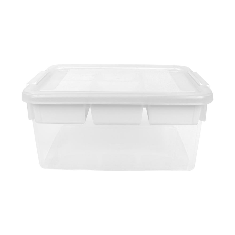 กล่องเก็บของพร้อมถาดแบ่ง STACKO SIZE S 40.5X29.5X18.5 ซม. สีใส