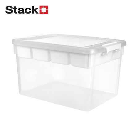 กล่องเก็บของพร้อมถาดแบ่ง STACKO SIZE M 45.5X33.5X27 ซม. สีใส_1