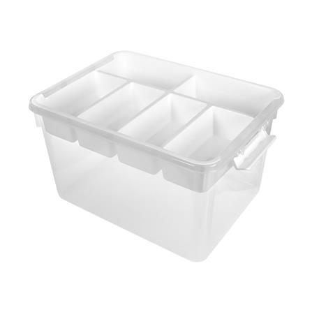 กล่องเก็บของพร้อมถาดแบ่ง STACKO SIZE M 45.5X33.5X27 ซม. สีใส_3