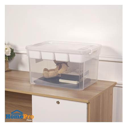 กล่องเก็บของพร้อมถาดแบ่ง STACKO SIZE M 45.5X33.5X27 ซม. สีใส_4