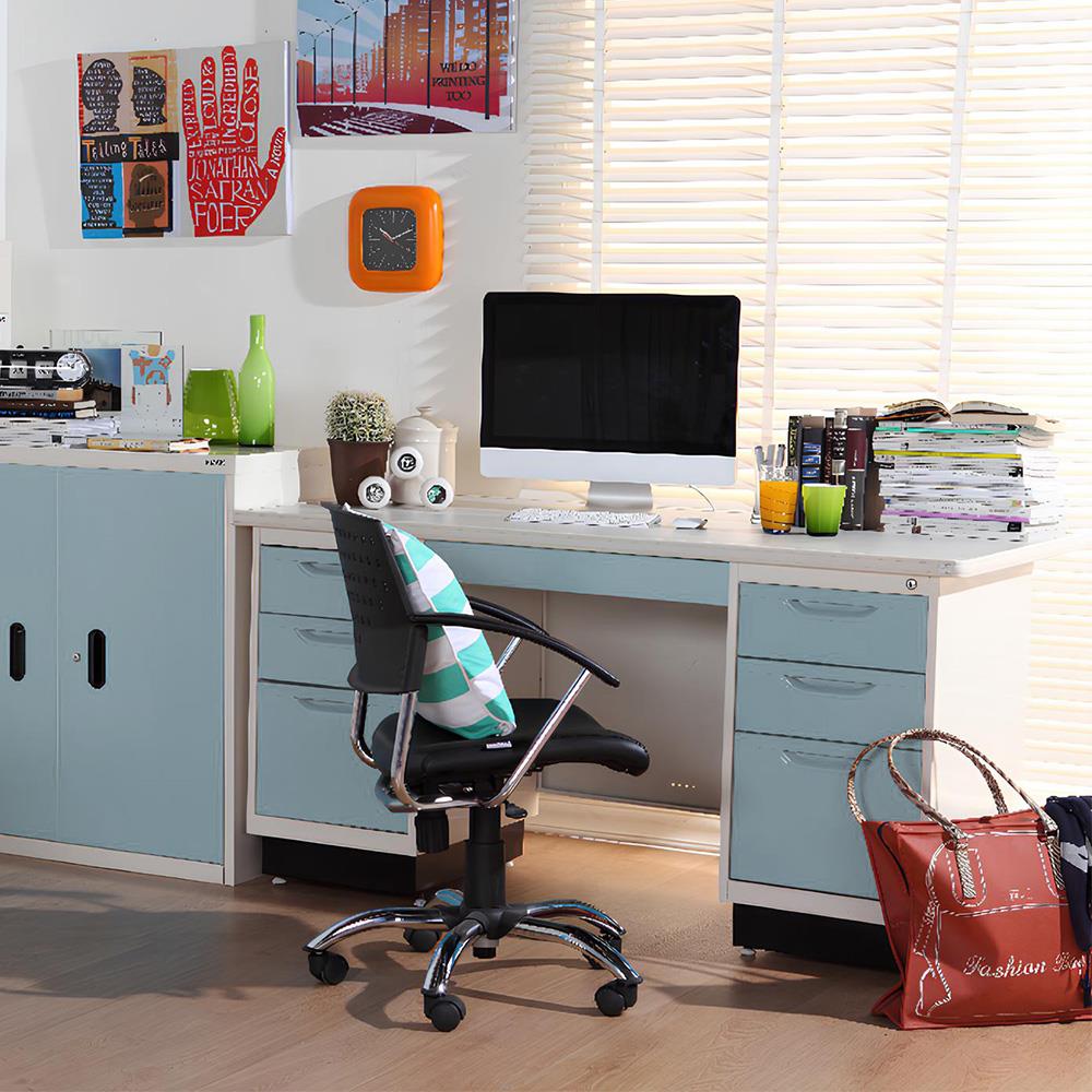 โต๊ะทำงานเหล็ก KIOSK BS-956 150 ซม. สีเทาอ่อน