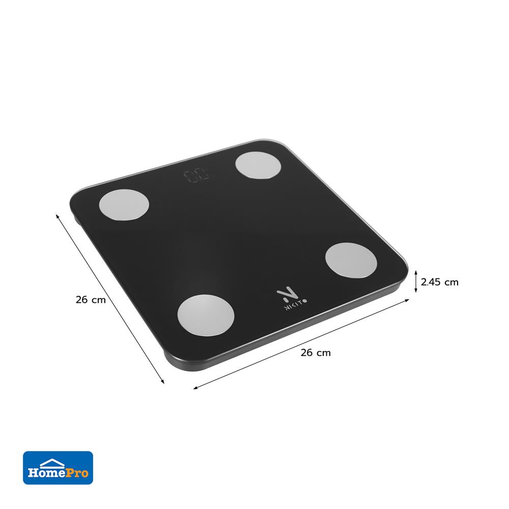 เครื่องชั่งน้ำหนักวัดมวลกาย NIKITO CF598BLE สีดำ