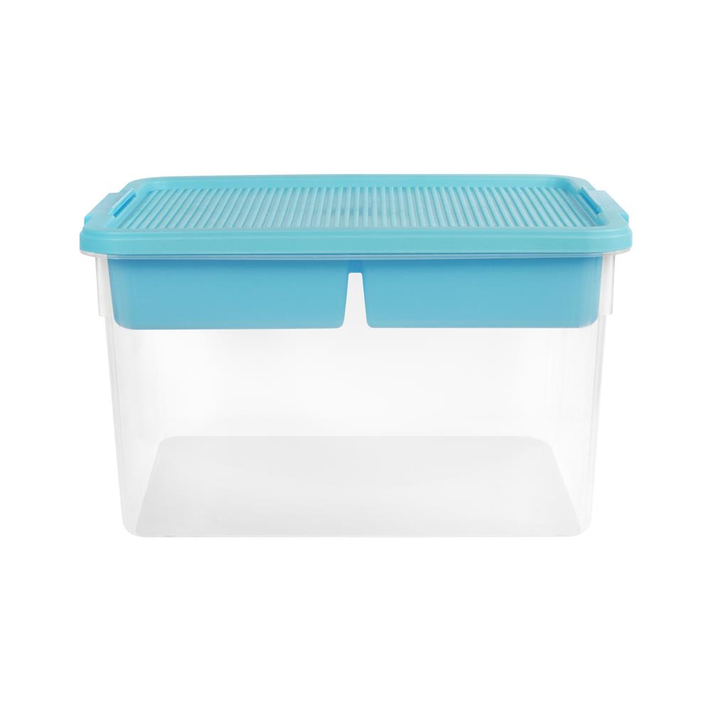 กล่องเก็บของพร้อมถาดแบ่ง STACKO 45.5X33.5X27 ซม. สีฟ้า