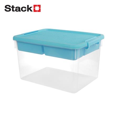 กล่องเก็บของพร้อมถาดแบ่ง STACKO 45.5X33.5X27 ซม. สีฟ้า_1