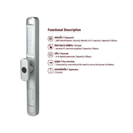 กลอนดิจิตอล CONLOCK CL-X50 TWIST สีเงิน_4