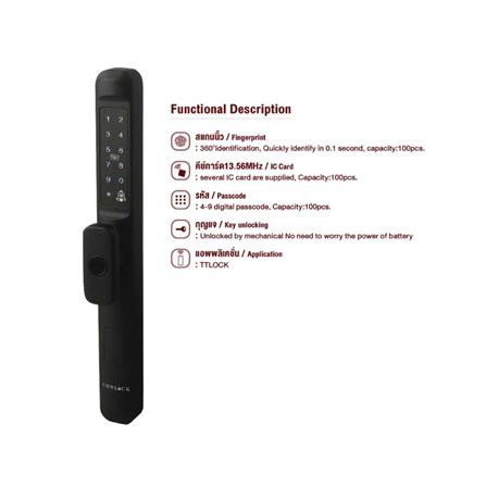 กลอนดิจิตอล CONLOCK CL-X50 TWIST สีดำ_5