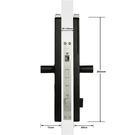 กลอนดิจิตอล CONLOCK CL-X1 สีดำ_7