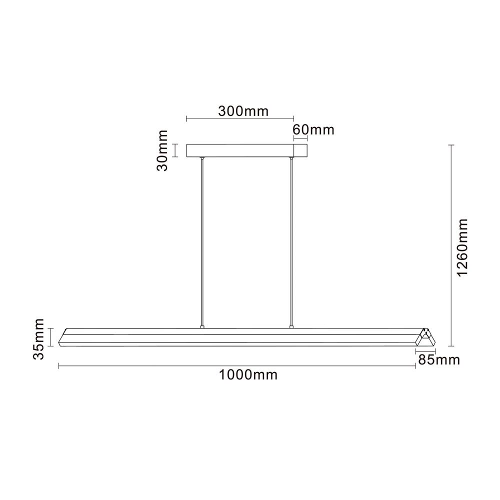 ไฟช่อ LED CARINI MD088-3893-1000 32 วัตต์ DAYLIGHT/COOL WHITE/WARM WHITE สีดำ/ขาว 1 หัว