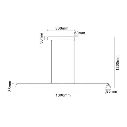 ไฟช่อ LED CARINI MD088-3893-1000 32 วัตต์ DAYLIGHT/COOL WHITE/WARM WHITE สีดำ/ขาว 1 หัว_6