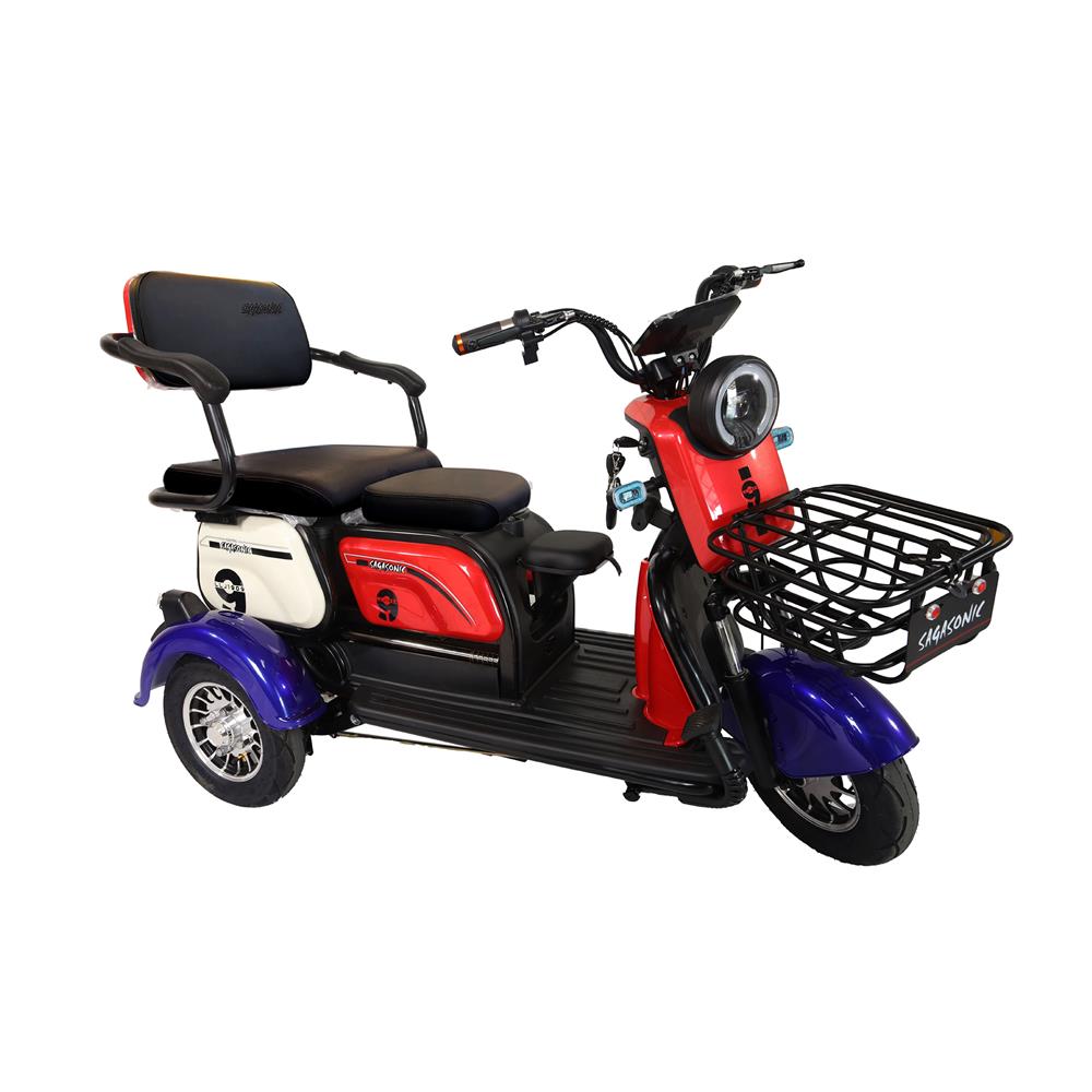 สกู๊ตเตอร์ไฟฟ้า 3 ล้อ SAGASONIC X6 สีน้ำเงินแดง