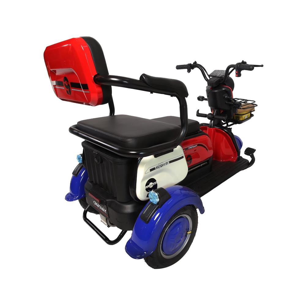 สกู๊ตเตอร์ไฟฟ้า 3 ล้อ SAGASONIC X6 สีน้ำเงินแดง