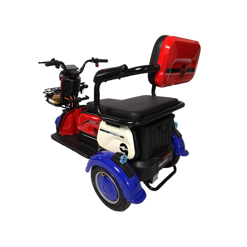 สกู๊ตเตอร์ไฟฟ้า 3 ล้อ SAGASONIC X6 สีน้ำเงินแดง