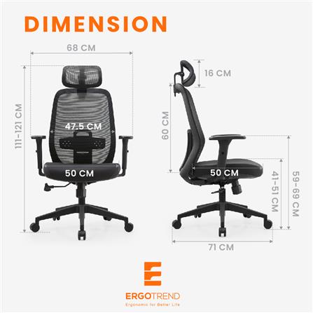 เก้าอี้สุขภาพ ERGOTREND DAWN สีดำ_12