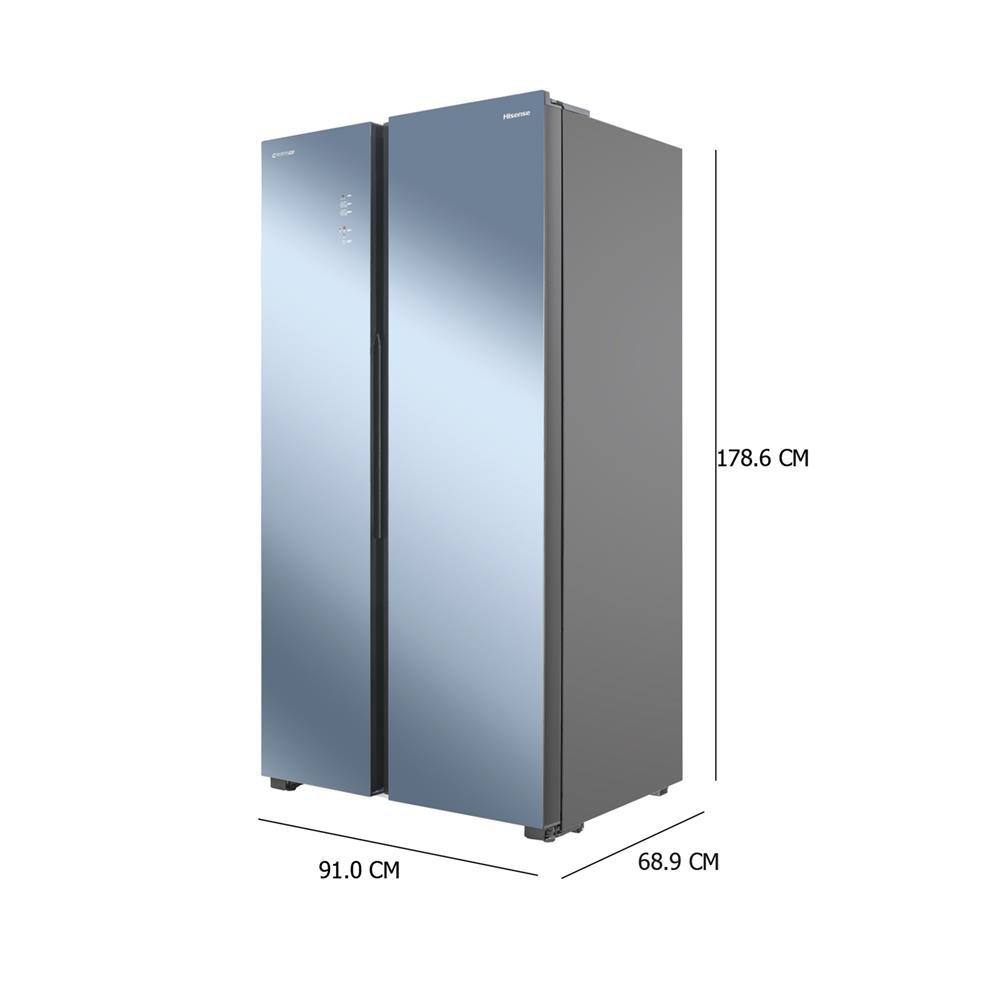 ตู้เย็น SIDE BY SIDE HISENSE RS808N4TBMU 21.5 คิว กระจกเงา อินเวอร์เตอร์