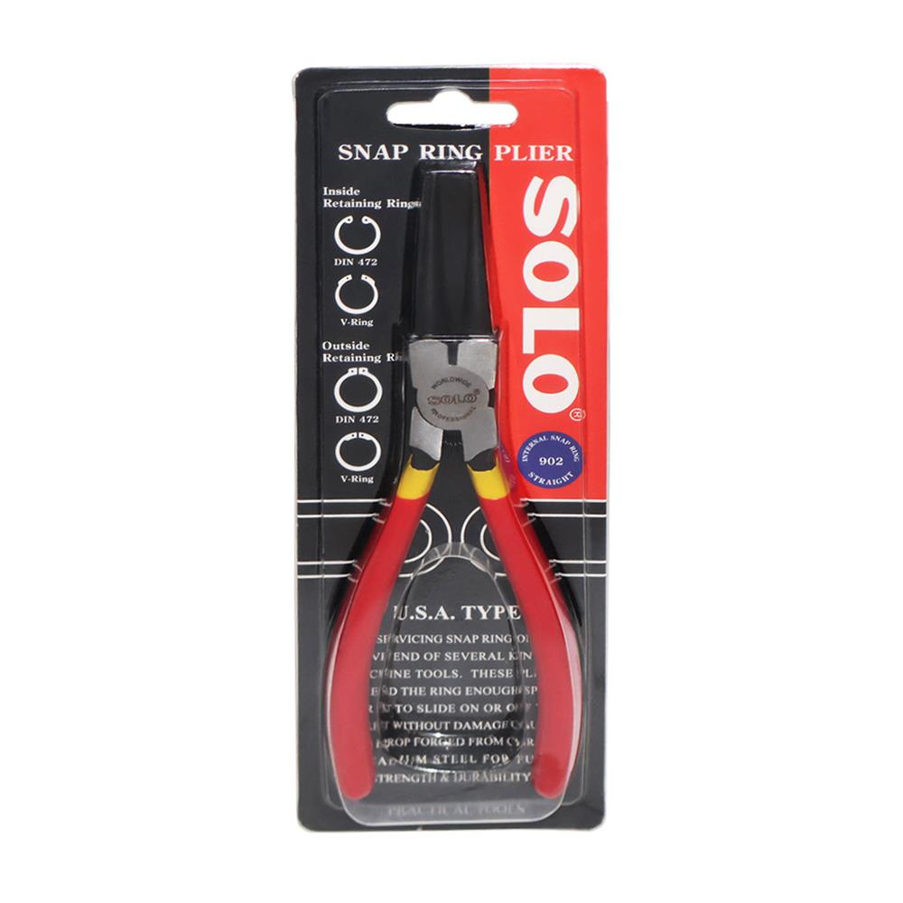 คีมหนีบแหวน ปากตรง ทรงอเมริกา SOLO 902 7 นิ้ว