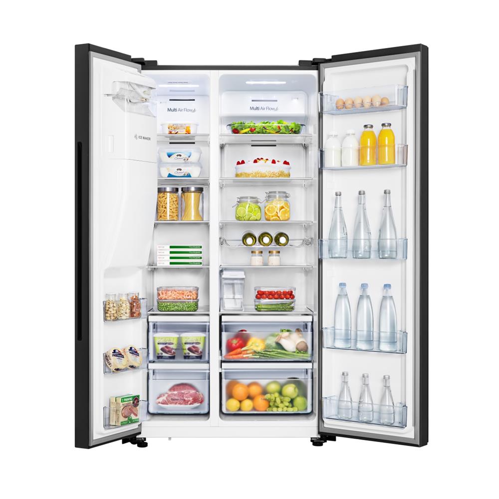 ตู้เย็น SIDE BY SIDE HISENSE RS700N4TBUI 19.8Q กระจกดำ อินเวอร์เตอร์