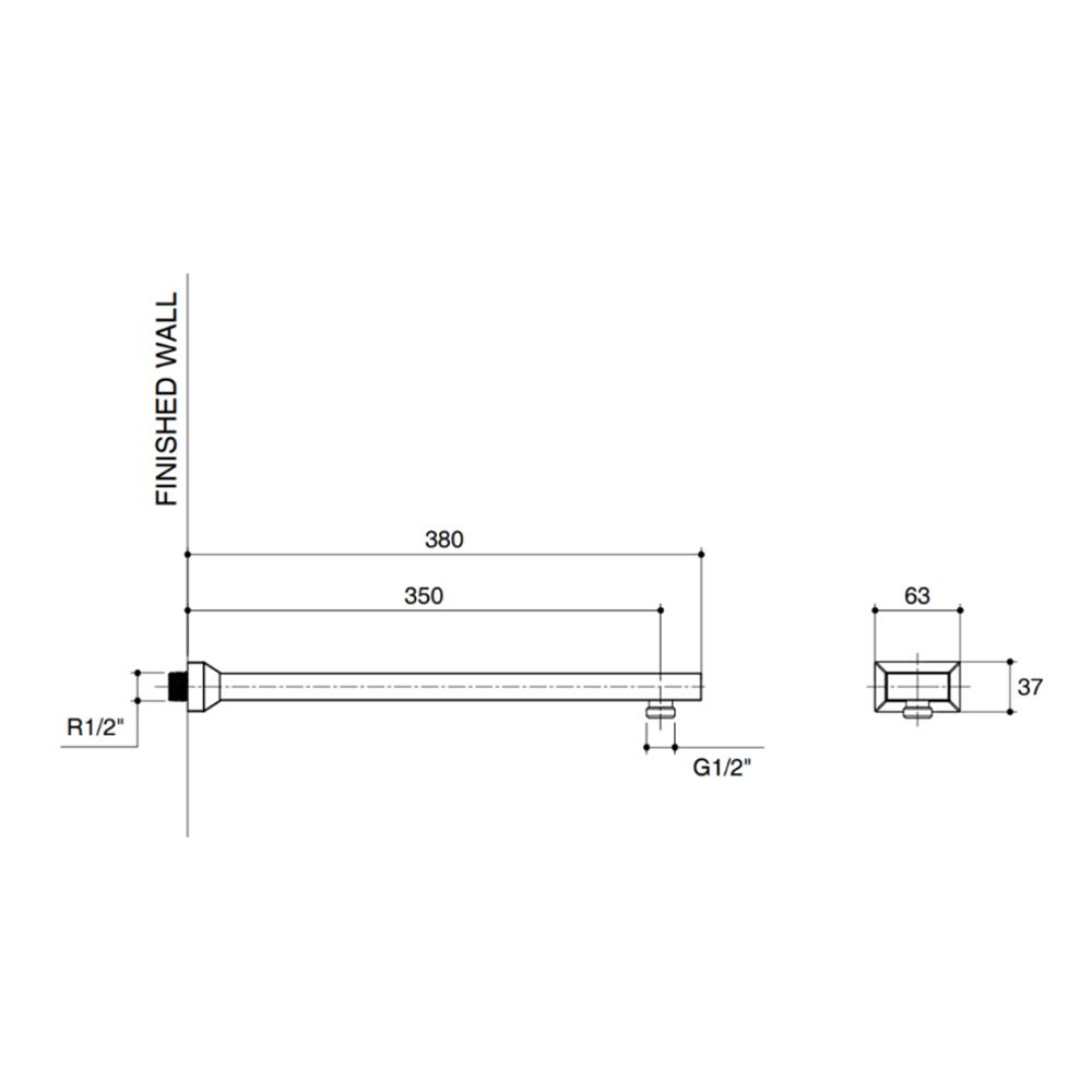 ก้านฝักบัว KOHLER K-45527X-CP สีโครม