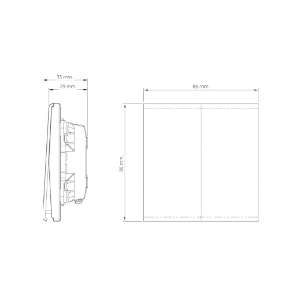 ชุดสวิตซ์ 1 ทาง 2 ช่อง SAHN D021-WHM สีขาวด้าน
