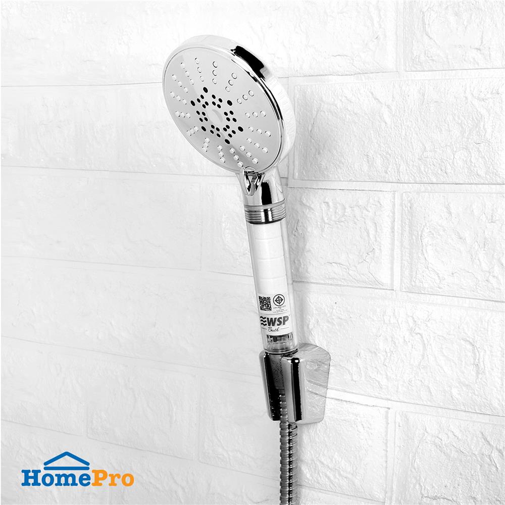 ชุดฝักบัวสายอ่อน 5 ระดับ พร้อมไส้กรอง WSP WSP-520 สีโครม