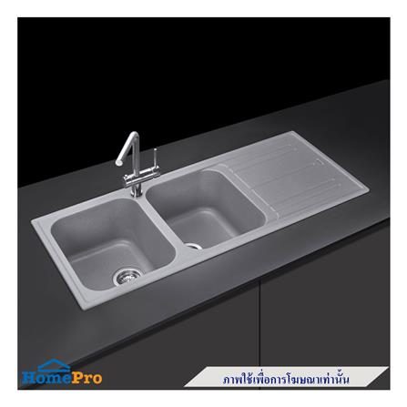 ซิงค์ฝัง 2 หลุม 1 ที่พัก METRIX MOS21TN ไทเทเนียมเกรย์_3