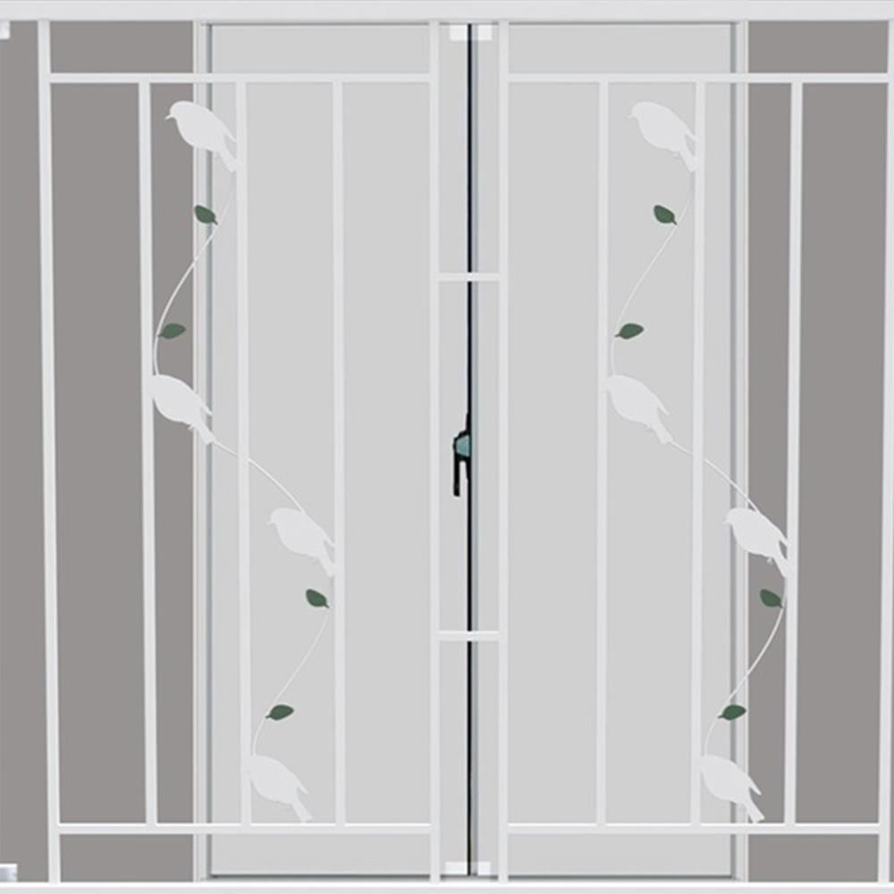 หน้าต่างบานเลื่อน อะลูมิเนียม มุ้ง เหล็กดัด MHOLARN ลาย BIRD 120X110 ซม. หนา 8.5 ซม. สีขาว