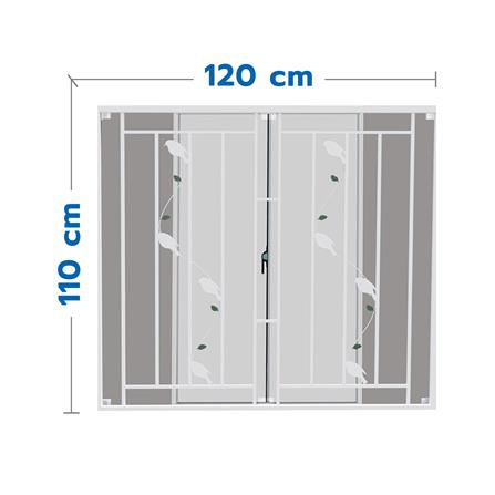 หน้าต่างบานเลื่อน อะลูมิเนียม มุ้ง เหล็กดัด MHOLARN ลาย BIRD 120X110 ซม. หนา 8.5 ซม. สีขาว_0