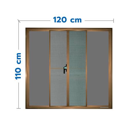 หน้าต่างบานเลื่อน อะลูมิเนียม S-S มุ้ง MHOLARN P8.5 120X110 ซม. หนา 8.5 ซม. สีชา_0