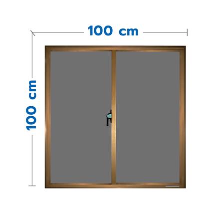 หน้าต่างบานเลื่อน อะลูมิเนียม S-S MHOLARN P8.5 100X100 ซม. หนา 8.5 ซม. สีชา_0