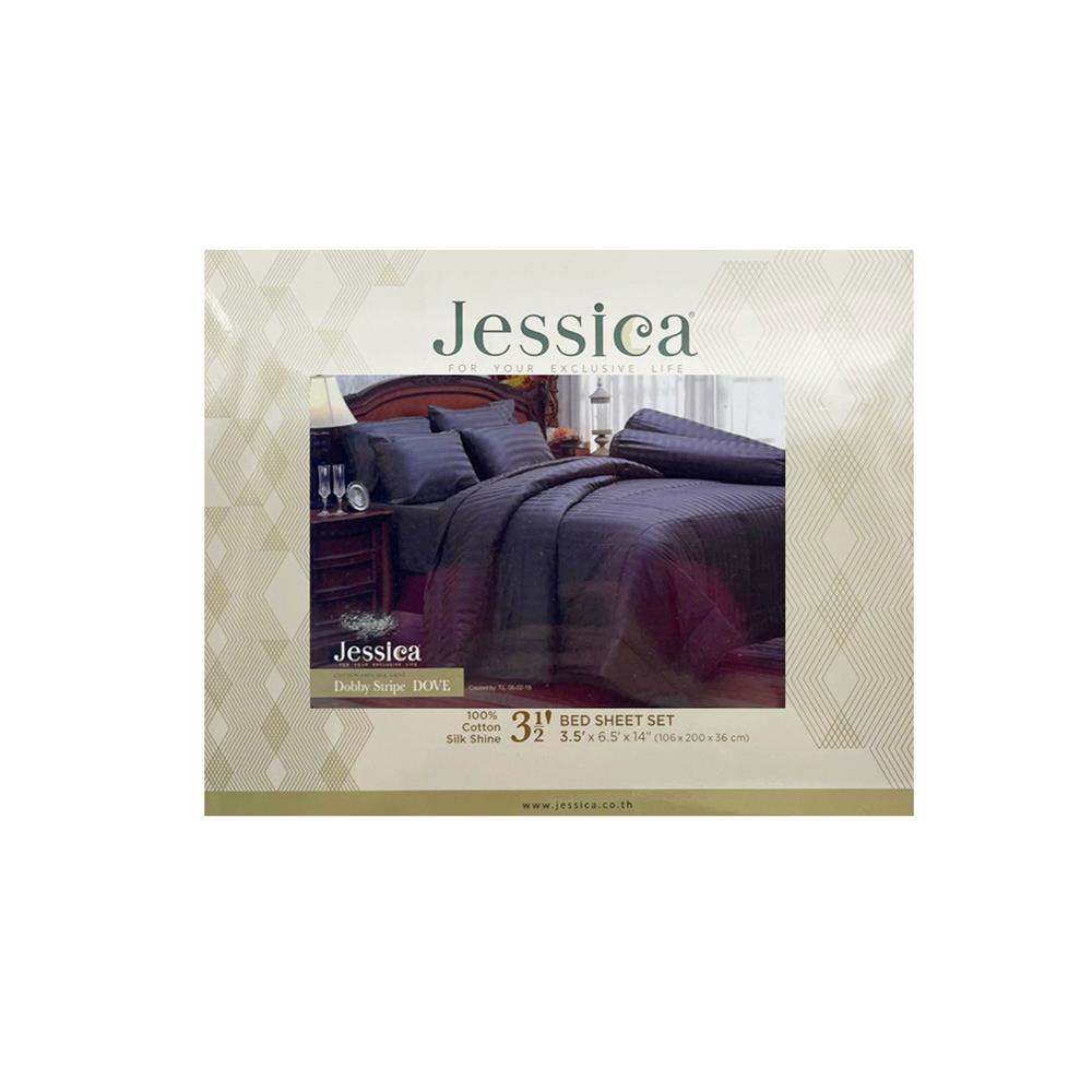 ชุดผ้าปูที่นอน 3.5 ฟุต 3 ชิ้น JESSICA COTTON STRIPE 20076-DOVE