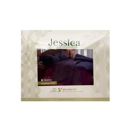 ชุดผ้าปูที่นอน 5 ฟุต 5 ชิ้น JESSICA COTTON STRIPE 20075-NAVY_3